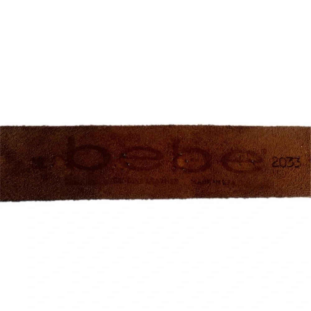 Vintage 90s Bebe Leather Studded Belt M/L Made in USA Southwest Mosaic Buckle